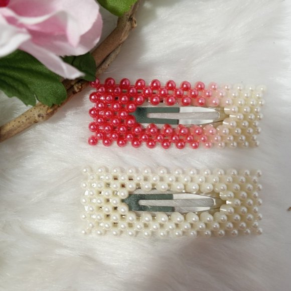 NWOT Accessories - 💜Two Gorgeous Pink & White Barretts NWOT